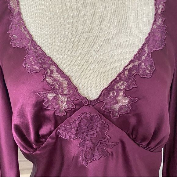 Banana Republic Deep V-neck Lace Silk Top - Picture 3 of 9